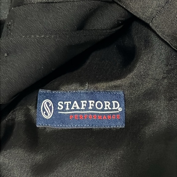 Stafford 100% Worsted Wool Black Suit Vest - Picture 3 of 4